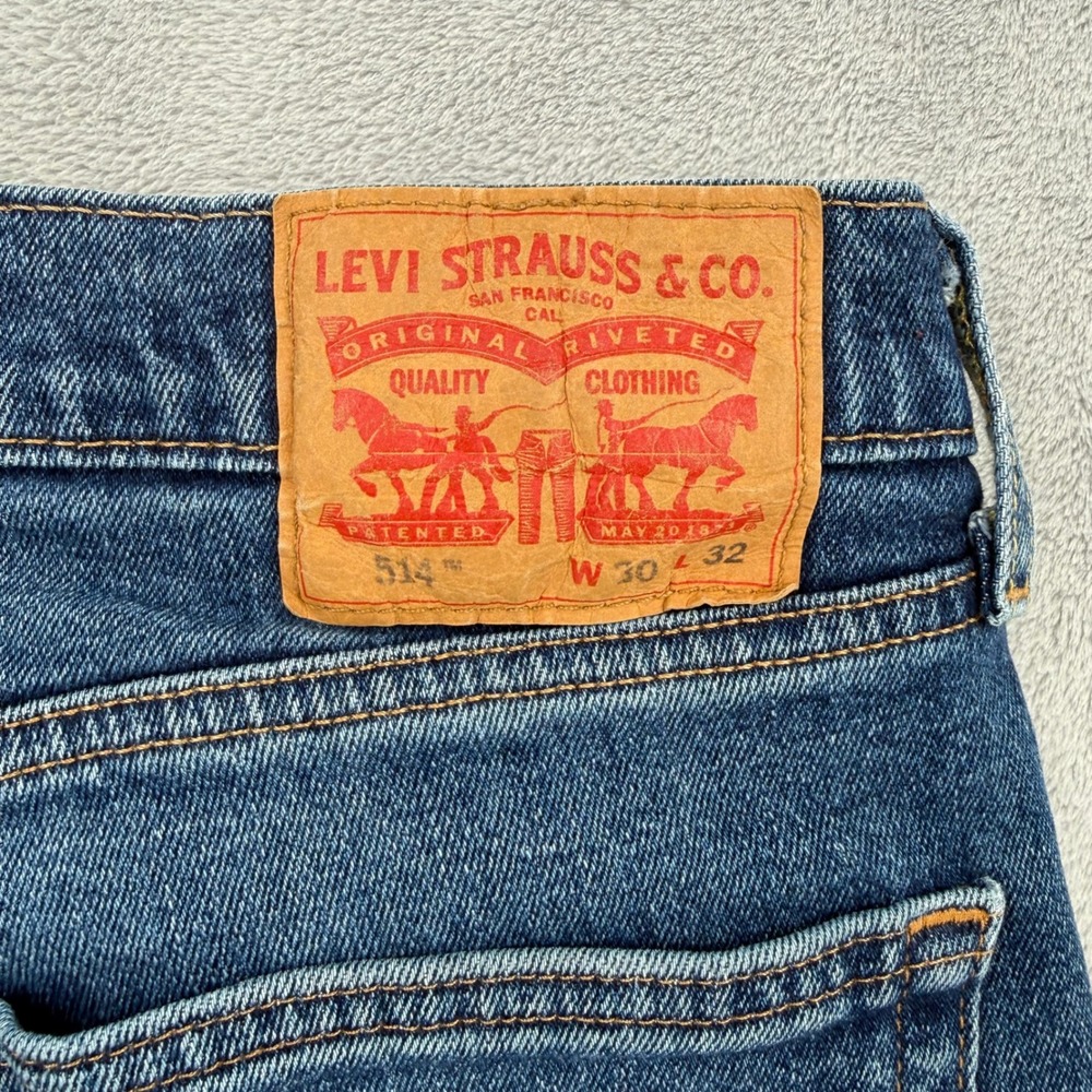 Levis 514 Mens Straight Fit Jeans Dark Wash Straight Leg Size W30 L32 - Picture 13 of 16